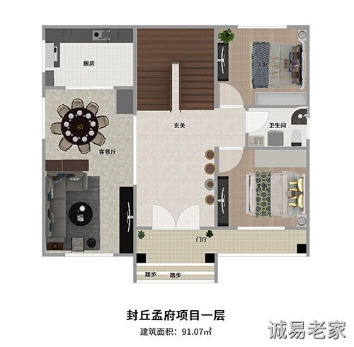 轻钢别墅一楼欧式户型图 轻钢别墅一楼欧式户型图