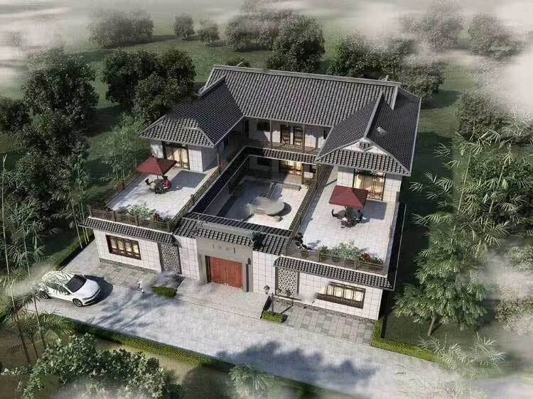 四合院轻钢结构别墅效果图