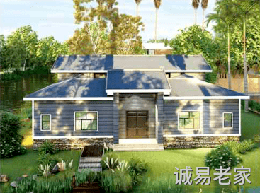 四合院轻钢别墅一层效果图多角度展示